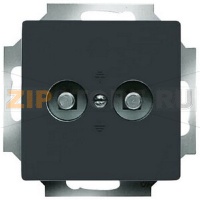 Розетка двойная, антрацит/чёрная ABB 3861.79