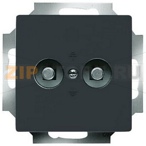 Розетка двойная, антрацит/чёрная ABB 3861.79 