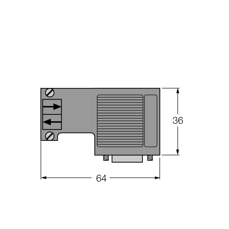 Кабель PROFIBUS Turck RKSW-D9-RKSW-451-0.5M-0.5M 