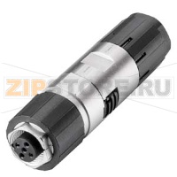 SIMATIC NET PB FC M12 CABLE CONNECTOR PRO, M12 ВТЫЧНОЙ КОННЕКТОР В МЕТАЛЛИЧЕСКОМ КОРПУСЕ, С БЫСТРЫМ ПОДКЛЮЧЕНИЕМ С ОСЕВЫМ ОТВОДОМ КАБЕЛЯ, ДЛЯ ИСПОЛЬЗОВАНИЯ С ET 200PRO, РАЗЪЕМНОЕ ПОДКЛЮЧЕНИЕ (B CODED), 5 ШТ. В УПАКОВКЕ Siemens 6GK1905-0EB10