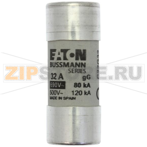 Предохранитель, 32 A, AC 690 В, 80 кА, 22x58 мм, gL/gG, IEC Eaton CYLINDRICAL FUSE 22x58 32A GG 
