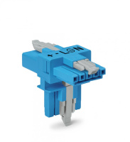 T-distribution connector; 5-pole; Cod. I; 1 input; 2 outputs; 3 locking levers; for flying leads; blue Wago 890-620
