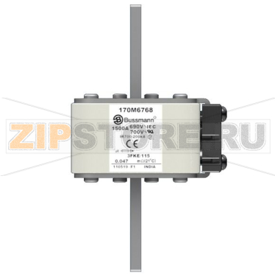 Предохранитель, 1500 A, AC 690 В, 200 кА, size 3, 76x92x139 мм, aR, IEC UL Eaton FUSE 1500A 69 