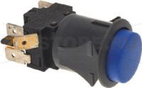 ДВУХПОЛЮСНАЯ КНОПКА, ГОЛУБАЯ, 16А, 250В