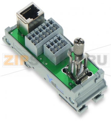 Интерфейсный модуль; RJ-45; с контактами питания; Клеммы для печатных плат, двухрядные; Кат. 5; в монтажном держателе; с экранированным соединением; с зажимной скобой для экрана; 1,50 mm Wago 289-179 