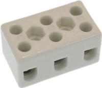 TERMINAL BLOCK 3 POLES PORCELAIN