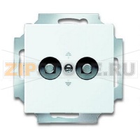 Розетка двойная, альпийский белый ABB 3114.52