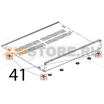 Piedino 35x35, H26, plastica and gomma grigio Unox XBC 404 Piedino 35x35, H26, plastica and gomma grigio Unox XBC 404Запчасть на деталировке под номером: 41