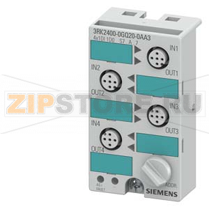 AS-INTERFACE КОМПАКТН.МОДУЛЬ K45, A/B SLAVE (SPEC. 3.0), IP67 DIGITAL, 4X(1DI/1DO), MAX. 200MA ДЛЯ ALL I/O IN TOTAL MOUNTING PLATE 3RK19012EA00 OR 3RK19012DA00 ДО BE ORDEКРАСН. SEPARATELY Siemens 3RK2400-0GQ20-0AA3 