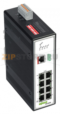 Промышленный управляемый переключатель; 8 портов 100Base-TX; PROFINET; Расширенный диапазон температур; темный металл Wago 852-602 