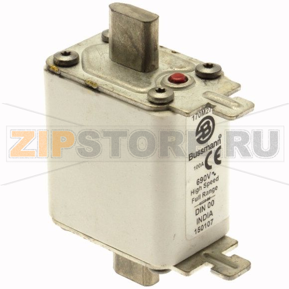 Предохранитель, 100 A, AC 690 В, 200 кА, DIN 00, 30x60x79 мм, gR, DIN, IEC Eaton FUSE 100A 690V 