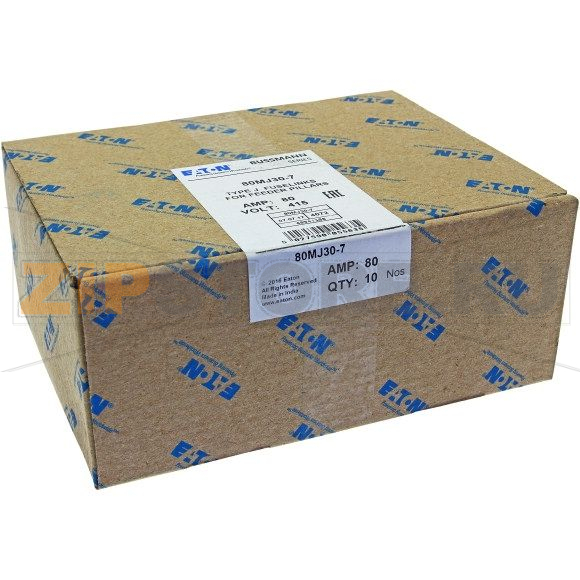 Предохранитель энергосистем, 80 A, AC 415 В, 80 кА, BS88/J, 31x110 мм, gU, BS, 82 мм Eaton 80AMP 4 