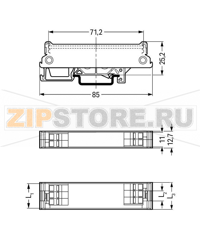 Крепежная опора для DIN-рейки 35 мм; серые Wago 288-602 