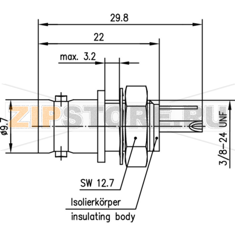 Разъем BNC, 50 Ом, 1 шт Telegärtner J01001B0043 