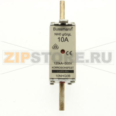 Предохранитель, 10 A, AC 500 В, 120 кА, NH0, gL/gG, IEC Eaton NH FUSE 10A 500V GG/GL SIZE 0 