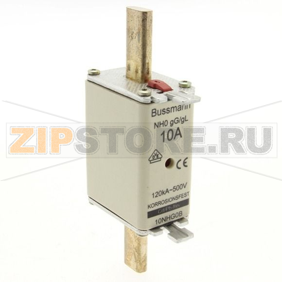 Предохранитель, 10 A, AC 500 В, 120 кА, NH0, gL/gG, IEC Eaton NH FUSE 10A 500V GG/GL SIZE 0 