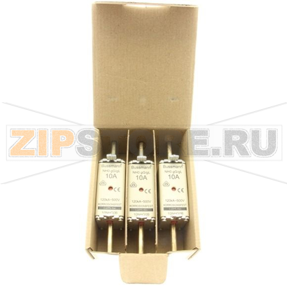 Предохранитель, 10 A, AC 500 В, 120 кА, NH0, gL/gG, IEC Eaton NH FUSE 10A 500V GG/GL SIZE 0 