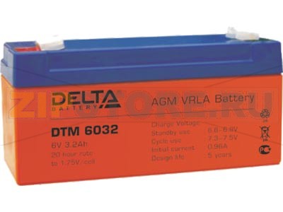 Delta DTM 6032 Свинцово-кислотный аккумулятор Delta DTM 6032 (характеристики): Напряжение - 6 В; Емкость - 3,2 Ач; Габариты: 134 мм x 34 мм x 67 мм, Вес: 0,67 кгТехнология аккумулятора: AGM VRLA Battery