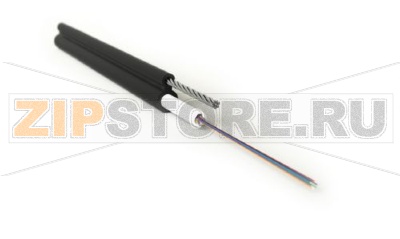 Hyperline FO-SST-OUT-9S-8-PE-BK Кабель волоконно-оптический 9/125 (SMF-28 Ultra) одномодовый, 8 волокон, одномодульный (single loose tube), со свободными волокнами, гелезаполненный, с металлическим тросом (2.2 мм), внешний, PE, -60°С - +70°С, черный 