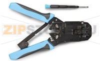 Hyperline HT-200AR Инструмент обжимной для RJ-50, RJ-45, RJ-12, RJ-11 (10P10C, 8P8C типа AMP, 6P6C, 4P4C), профессиональный, с храповым механизмом