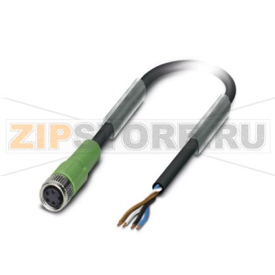 Кабель для датчика / исполнительного элемента Phoenix Contact SAC-4P-10,0-PUR/M 8FS 0,34 4-полюсн., PUR без галогенов, темно-серый RAL 7021, свободный конец, к Гнездо прямое M8, Длина кабеля: 10 м.Минимальный заказ: 1 шт.Упаковка: 1 шт.