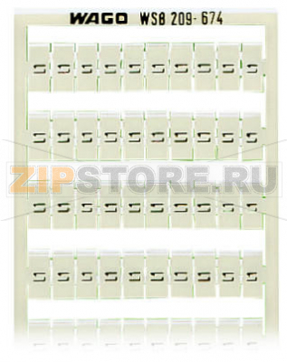 Маркировочная карта WSB; в картах; МАРКИРОВАНО; L1 (100x); not stretchable; Вертикальная маркировка; с креплением на защелке; белые Wago 209-674 