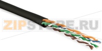 Hyperline UUTP4-C5E-P24-IN-LSZH-BK-100 (100 м) Кабель витая пара, неэкранированная U/UTP, категория 5e, 4 пары (24 AWG), многожильный (patсh), LSZH, нг(С)-HF, -20°C – +75°C, черный