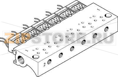 Плита для блочного монтажа Festo MHA1-P4-2-M3-PI 