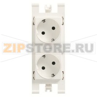 Блок из двух розеток, альпийский белый ABB 2CLA108800T1001