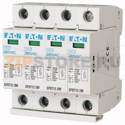 Комплект разрядников класс B+С, 4 полюса Eaton SPBT12-280/4 