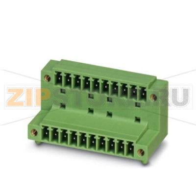 Ответная часть разъема Phoenix Contact MCD 1,5/ 7-GF-3,81 Номинальный ток: 8 А, Расчетное напряжение (III/2): 160 В, Полюсов: 7, Размер шага: 3,81 мм, Цвет: зеленый, Поверхность контакта: олово, Монтаж: пайка, Вместе со штекерными разъемами MCV используются штекеры MCVW или MCVR.Минимальный заказ: 50 шт.Упаковка: 50 шт.