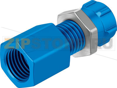 Штуцер цанговый с накидной гайкой и муфтой Festo QCK-1/4-PK-6-B 