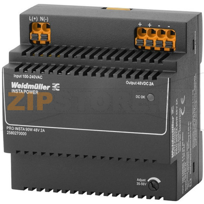 Блок питания 48 В/DC, 2 А, 96 Вт Weidmüller PRO INSTA 96W 48V 2A 