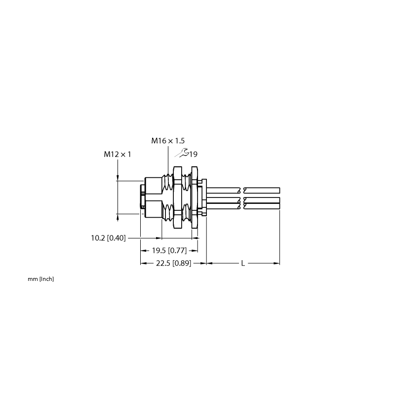 Разъем фланцевый M12 (мама) Turck FKFD54PK-1/M16 