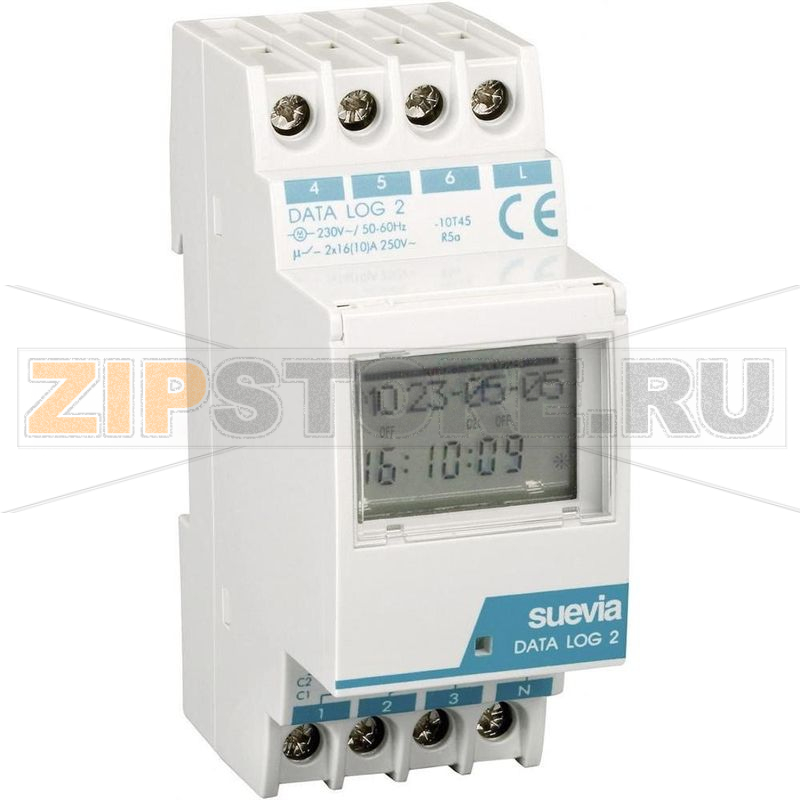 Таймер цифровой на DIN-рейку 230 В/AC, 16 А, 250 В, 1 шт Suevia Data Log II 