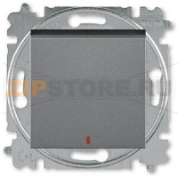 Переключатель одноклавишный с контрольной подсветкой, сталь ABB 2CHH592545A6069