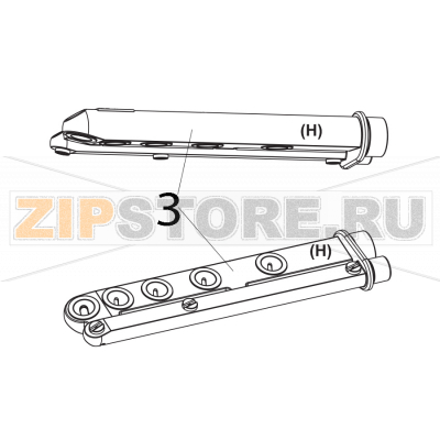 Braccio lavaggio risciacquo Elettrobar Fast 161 DP Braccio lavaggio risciacquo Elettrobar Fast 161 DPЗапчасть на деталировке под номером: 3