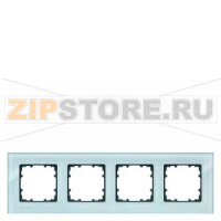 DELTA MIRO РАМКА 4-МЕСТНАЯ СТЕКЛО КРИСТАЛЬНЫЙ ЗЕЛЕНЫЙ 303Х90ММ Siemens 5TG1204