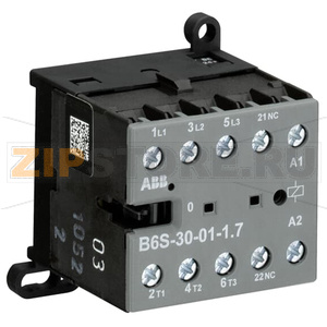 Миниконтактор В6S-30-01-1.7, 9 А, 400 B, AC3, катушка: 24 В/DC ABB GJL1213001R7011 