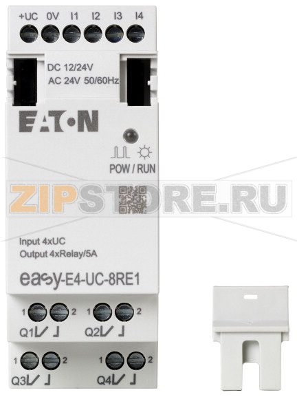 Модуль расширения для easyE4, 12/24 В пост. тока, 24 В перем. тока Eaton EASY-E4-UC-8RE1 