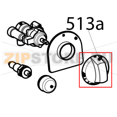 Black knob Tecnoinox PF105GG7 Black knob Tecnoinox PF105GG7Запчасть на деталировке под номером: 513a