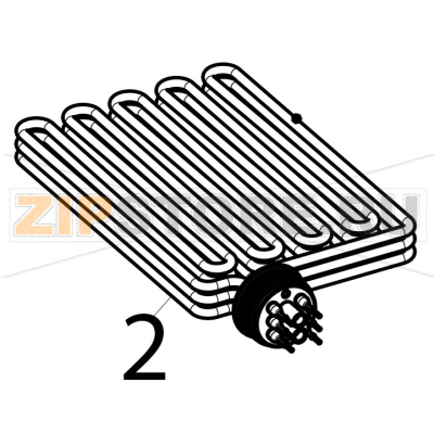 Heating element for fryer Tecnoinox FR43FE7 Heating element for fryer Tecnoinox FR43FE7Запчасть на деталировке под номером: 2