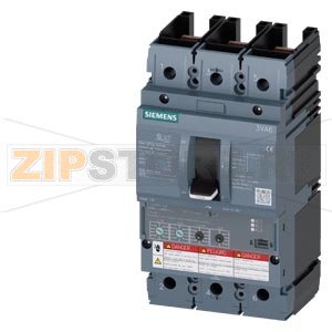Автоматический выключатель 3VA6 UL frame 150 breaking capacity class C 100kA @ 480V 3-pole, line protection ETU350, LSI, In=100A overload protection ir=40A ...100A short circuit protection Isd=1,5... 10 x Ir, iI=12 x In w/o connection Siemens 3VA6110-7HN3 