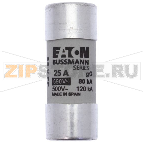 Предохранитель, 25 A, AC 690 В, 80 кА, 22x58 мм, gL/gG, IEC Eaton CYLINDRICAL FUSE 22x58 25A GG 