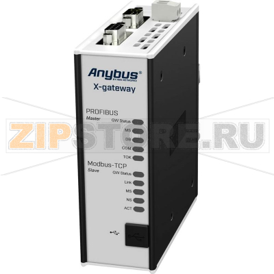 Шлюз сетевой 24 В/DC, Master, Modbus-TCP, Ethernet, USB, 1 шт Anybus AB7629 