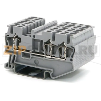 Клемма проходная, пружинная, серая CHIKU RNS 2,5-TWIN