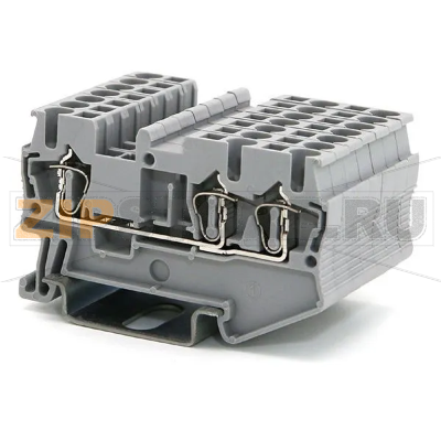 Клемма проходная, пружинная, серая CHIKU RNS 2,5-TWIN 