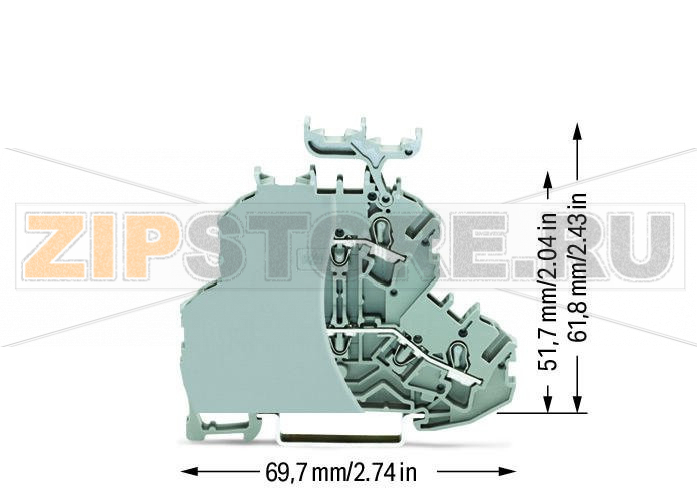 Double-deck terminal block; Through/through terminal block; with end plate; L/L; with marker carrier; for DIN-rail 35 x 15 and 35 x 7.5; 2.5 mm?; Push-in CAGE CLAMP®; 2,50 mm?; gray Wago 2002-2231/099-000 