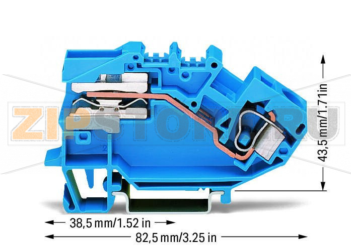 TOPJOB Classic 1-проводные клеммы с размыкателем нейтрали; 10 мм; CAGE CLAMP®; 10,00 mm; синие Wago 784-613 