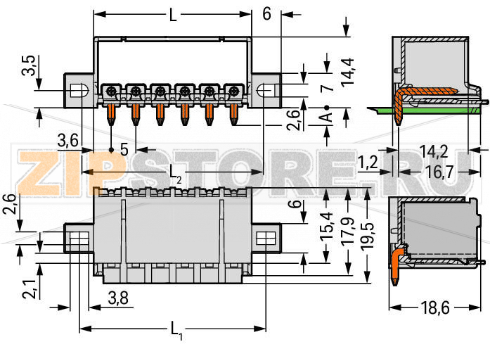 Вилка под пайку THR; 1.4 mm O solder pin; угловые; зажимное кольцо; Шаг контактов 5 мм; 5-пол.; светло-серые Wago 2092-1425/205-000 Сборка розеток без потери полюсов позволяет разделение различных функций в одной вилкеКодировочные штифты, установленные в вилку, предотвращают неправильную стыковку, что позволяет последующее кодирование в сквозных соединенияхКорпус вилки полностью закрывает розетку, что обеспечивает виброустойчивость до 20 g...